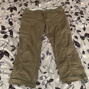 Prana Cropped Olive Green Khakis